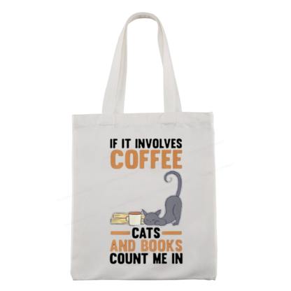 Pagewings Cats Reading Books Coffee Tote Bag