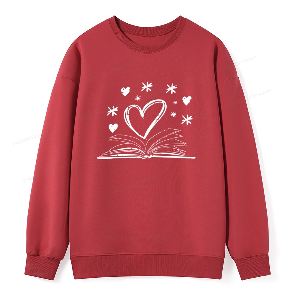 Pagewings Bookworm Librarian Valentines Day Book Unisex Classic Sweatshirt
