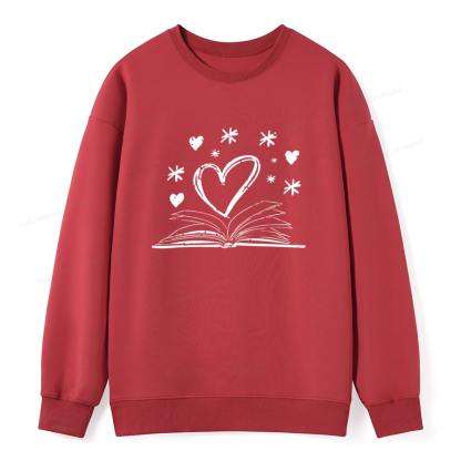 Pagewings Bookworm Librarian Valentines Day Book Unisex Classic Sweatshirt