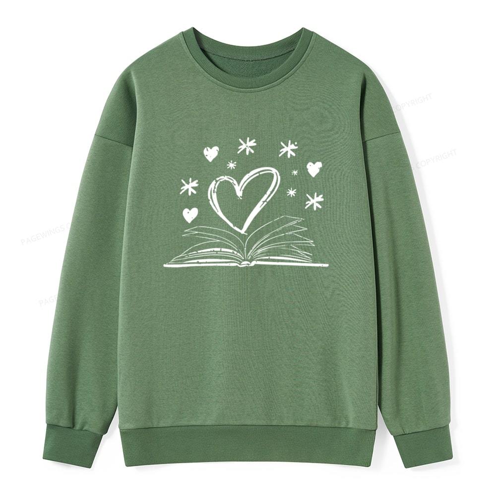 Pagewings Bookworm Librarian Valentines Day Book Unisex Classic Sweatshirt