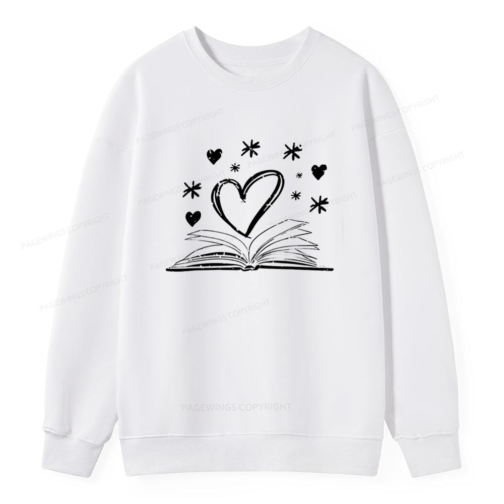 Pagewings Bookworm Librarian Valentines Day Book Unisex Classic Sweatshirt