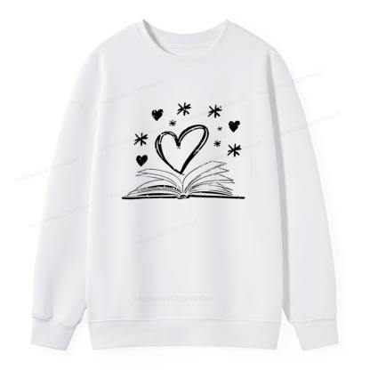 Pagewings Bookworm Librarian Valentines Day Book Unisex Classic Sweatshirt