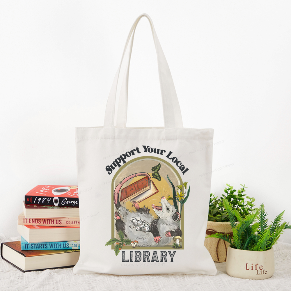 Pagewings Library Readers Make Leaders Jersey Short Sleeve Tee Tote Bag