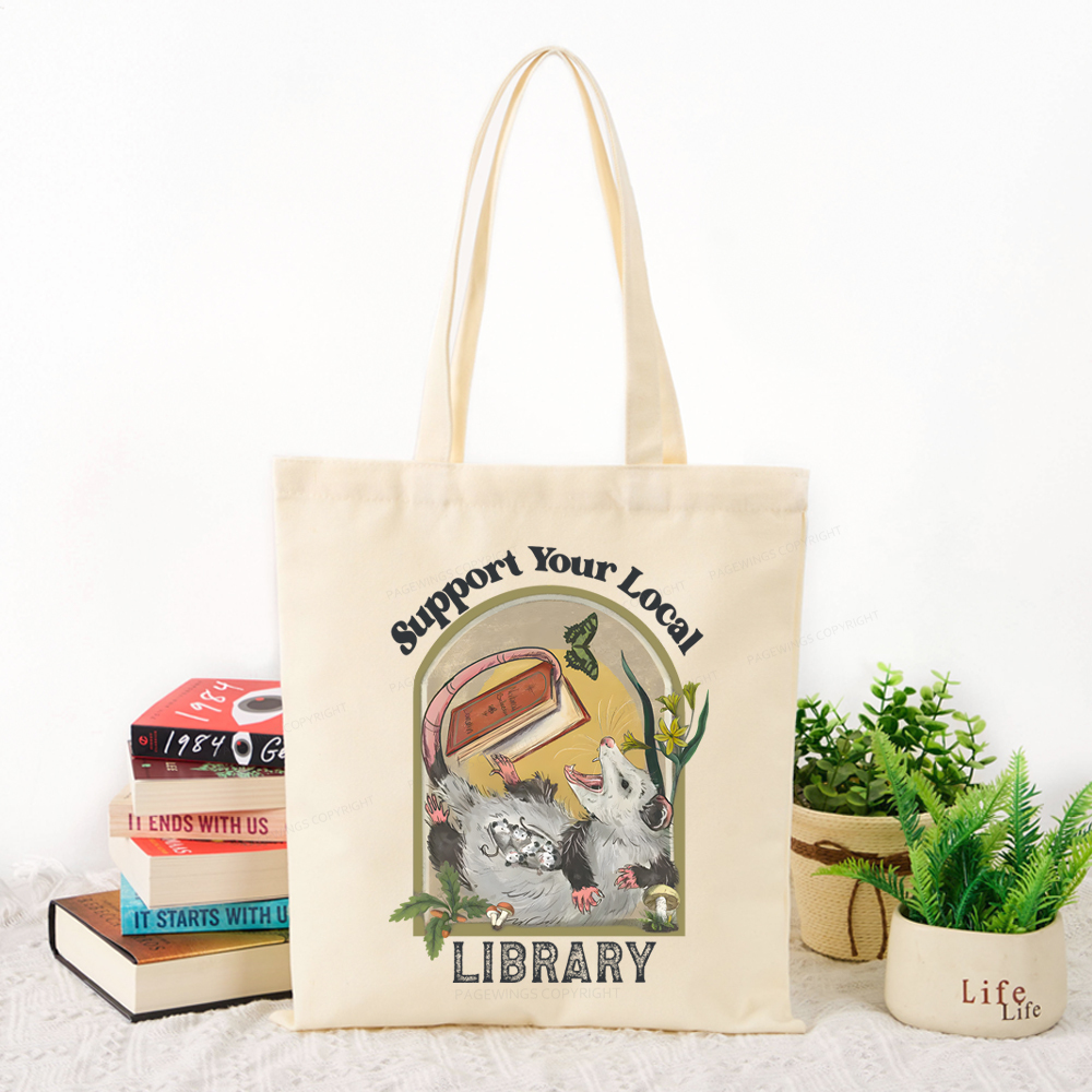 Pagewings Library Readers Make Leaders Jersey Short Sleeve Tee Tote Bag