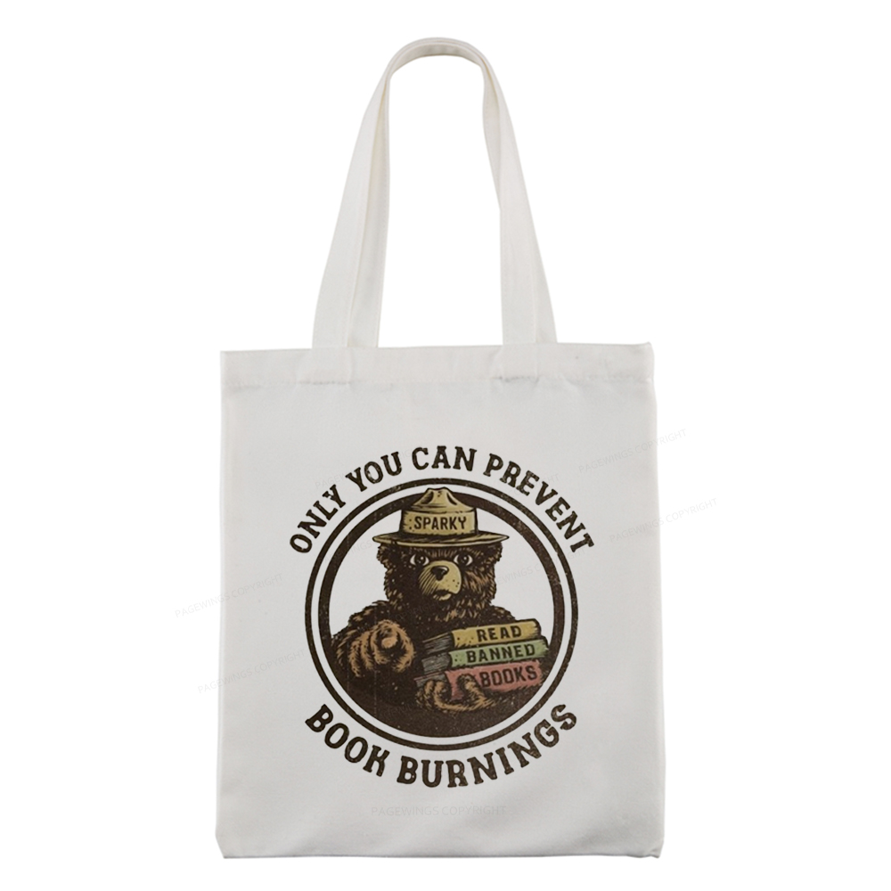 Pagewings Only You Can Prevent Book Burnings Tote Bag
