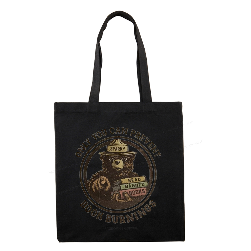 Pagewings Only You Can Prevent Book Burnings Tote Bag