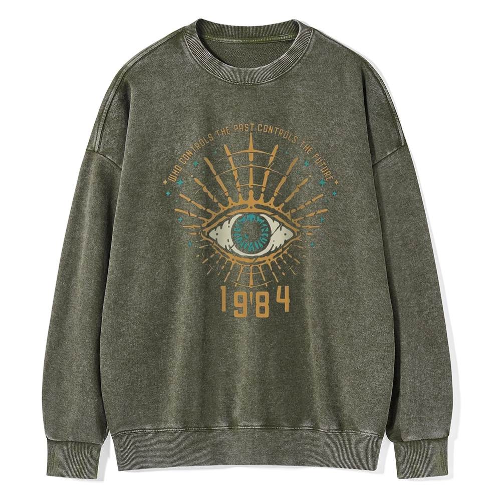 Pagewings George Orwell 1984  Unisex Washed Sweatshirt