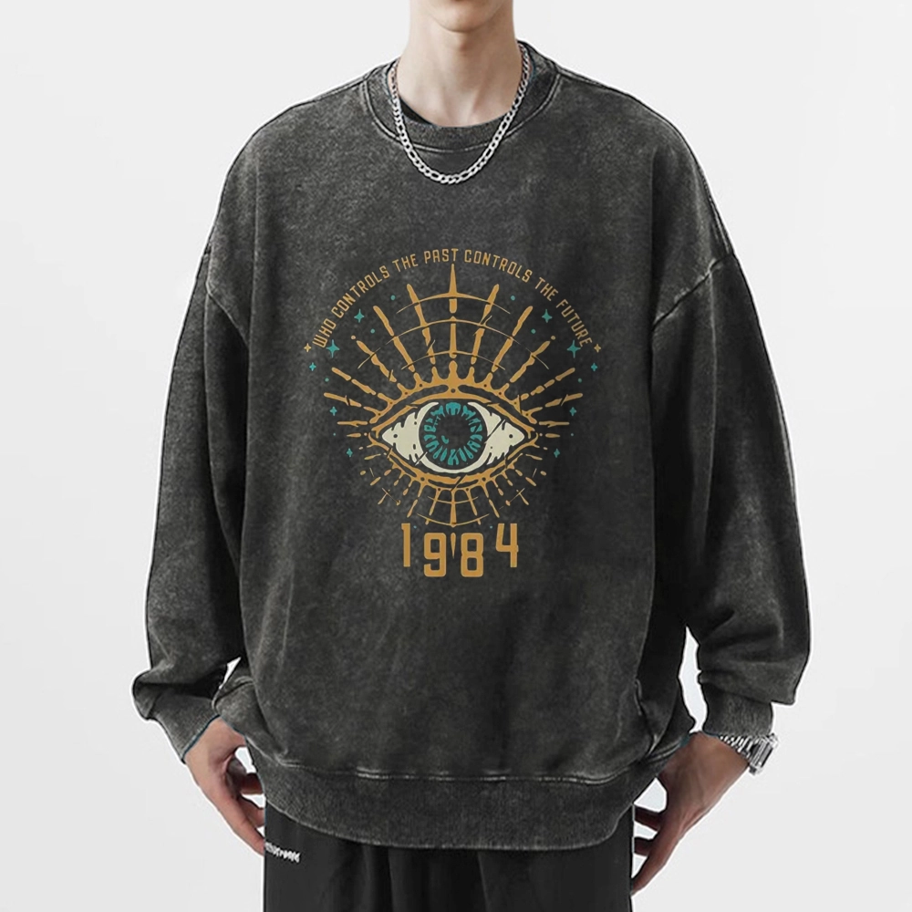 Pagewings George Orwell 1984  Unisex Washed Sweatshirt