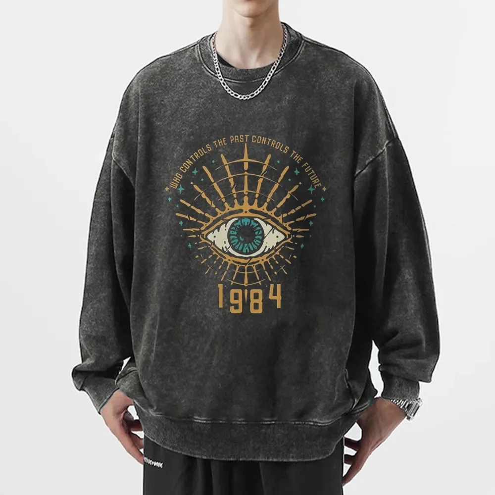 Pagewings George Orwell 1984 Unisex Washed Sweatshirt