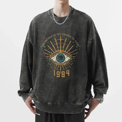 Pagewings George Orwell 1984  Unisex Washed Sweatshirt