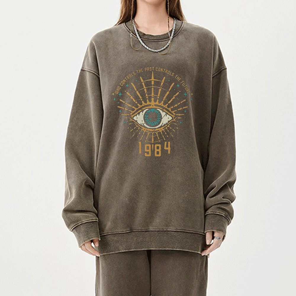 Pagewings George Orwell 1984  Unisex Washed Sweatshirt