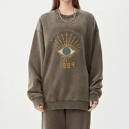 Pagewings George Orwell 1984  Unisex Washed Sweatshirt