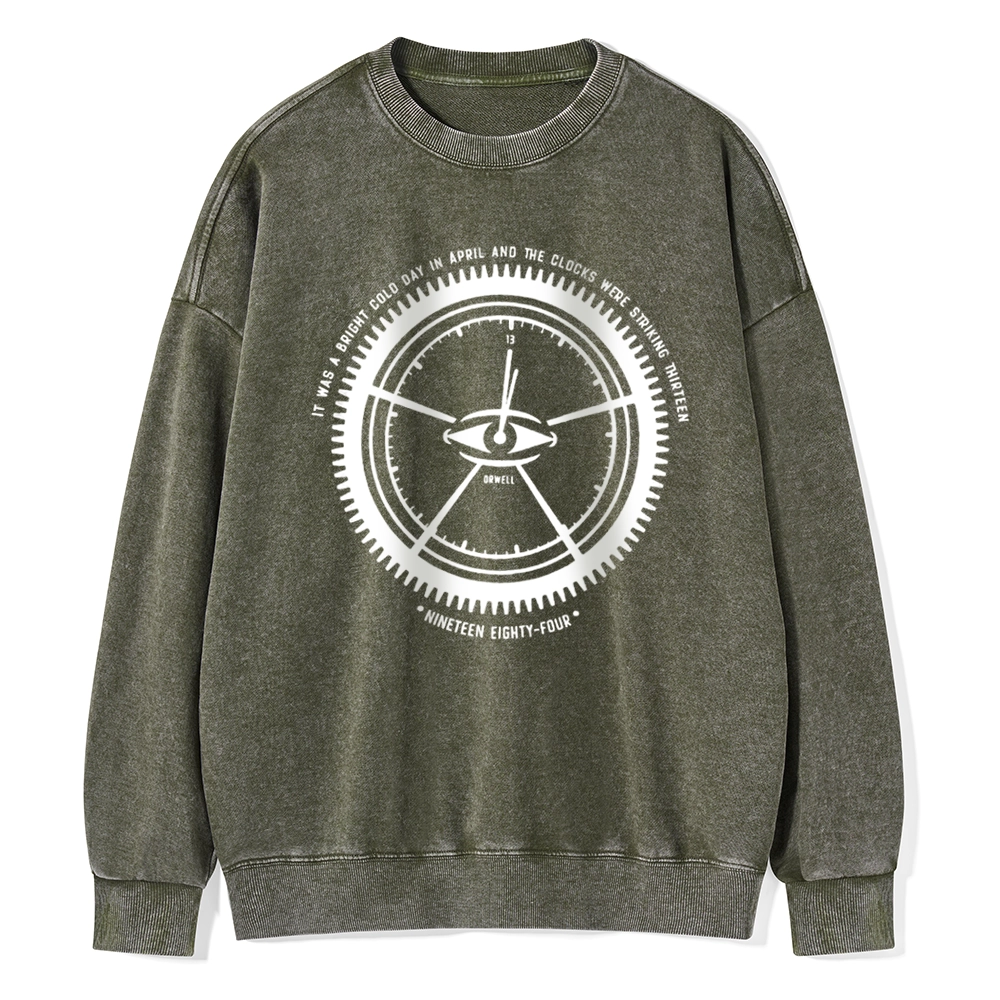 Pagewings  Nineteen Eighty-Four Unisex Washed Sweatshirt