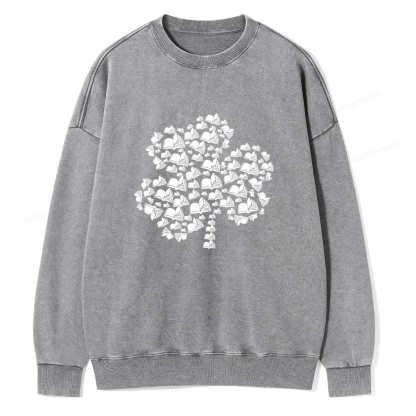 Shamrock Book St Patricks Day Unisex Washed Sweatshirt