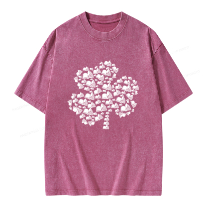 Shamrock Book St Patricks Day Unisex Washed T-shirt