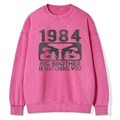 Pagewings  Big Brother is Watching You Unisex Washed Sweatshirt