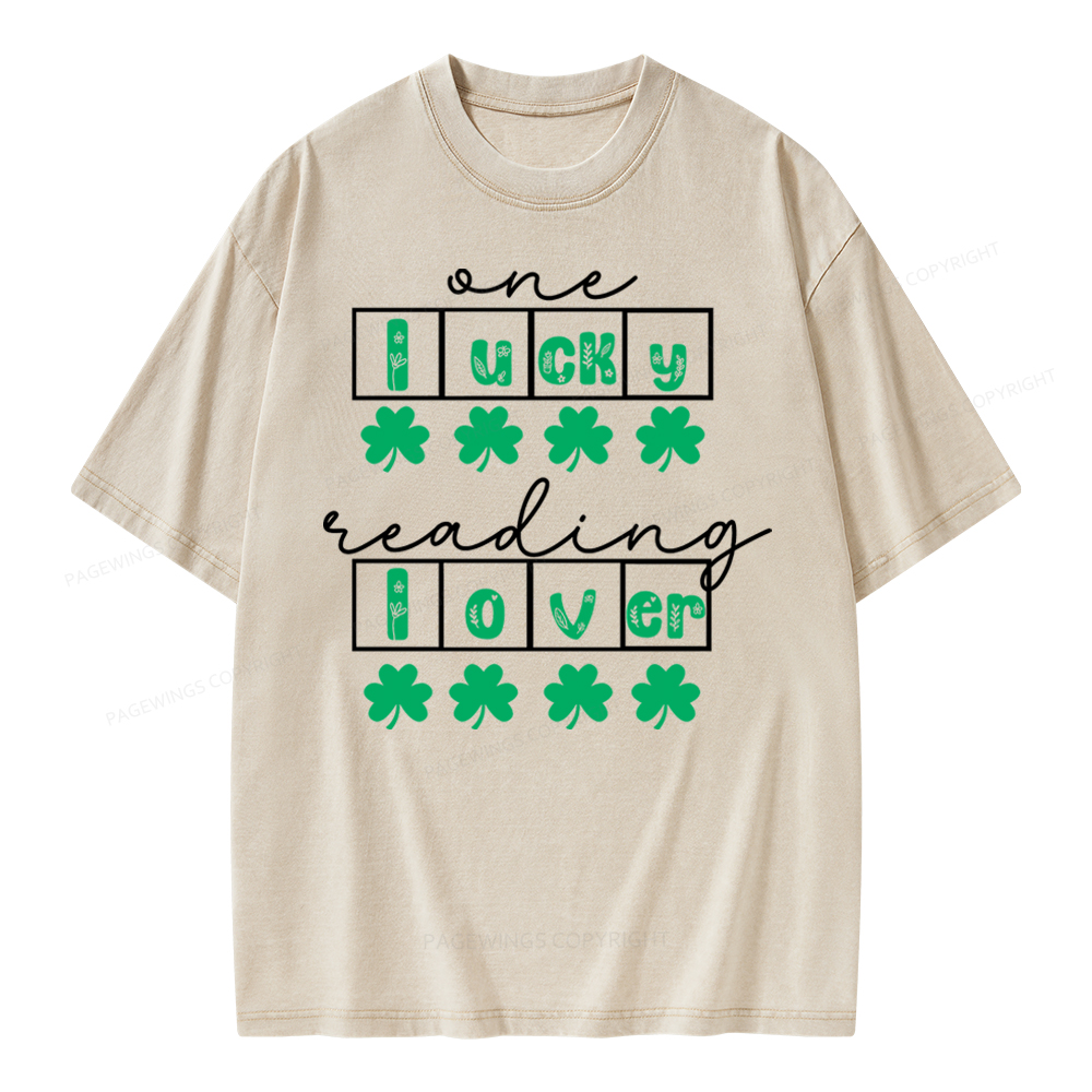 One Lucky Book Lover St Patricks Day Unisex Washed T-shirt