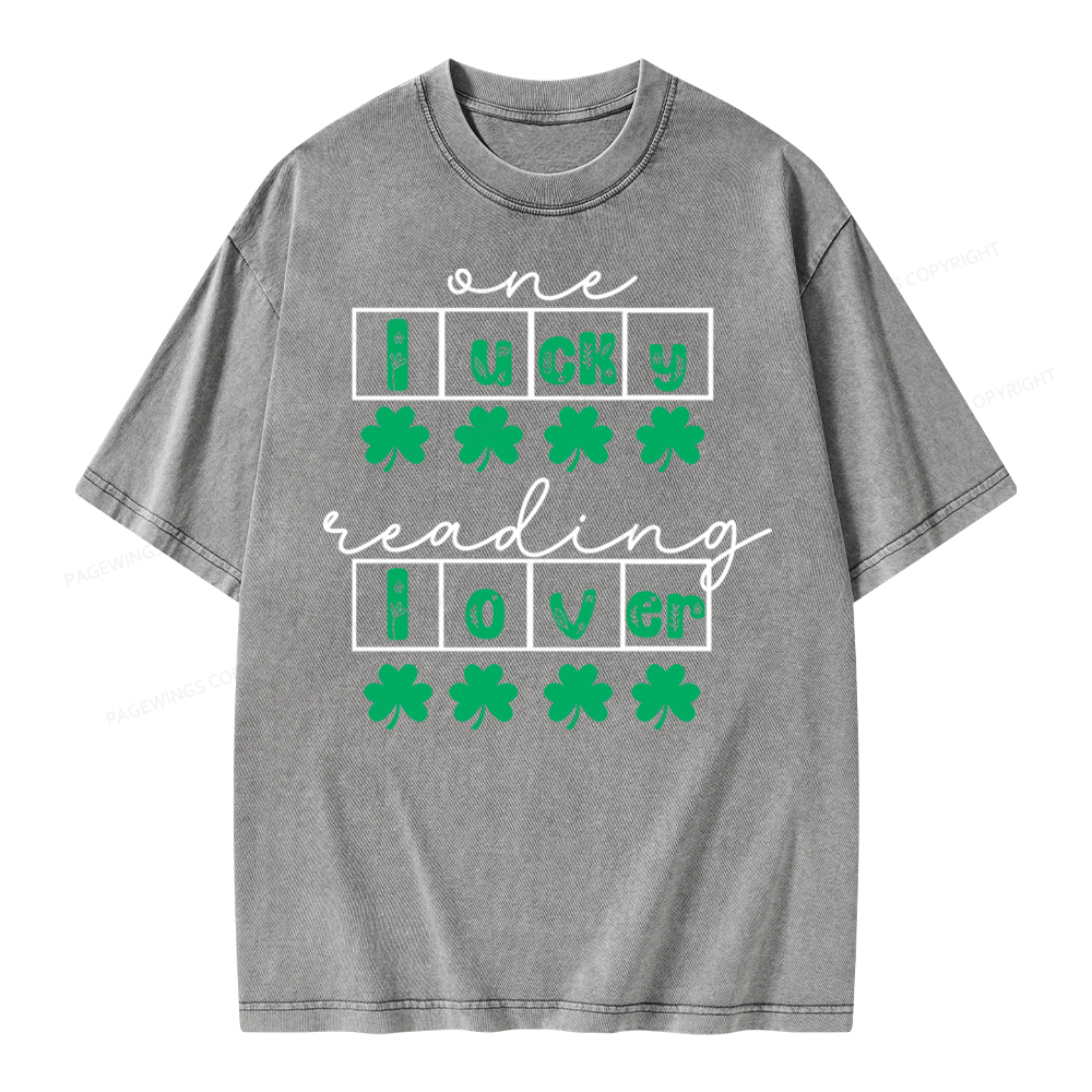 One Lucky Book Lover St Patricks Day Unisex Washed T-shirt