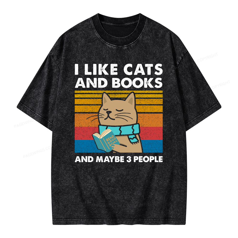 Pagewings Like Book And Maybe 3 People Unisex Washed T-shirt Unisex Wa