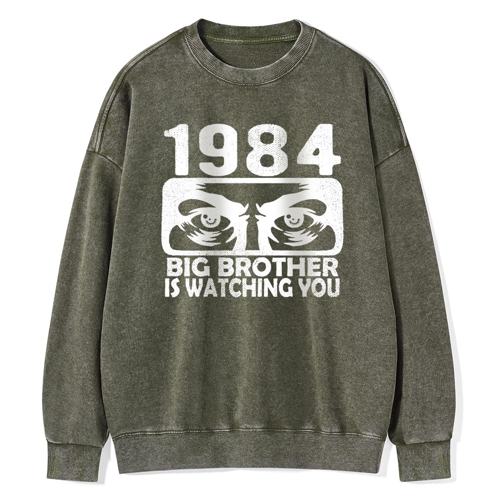 Pagewings  Big Brother is Watching You Unisex Washed Sweatshirt
