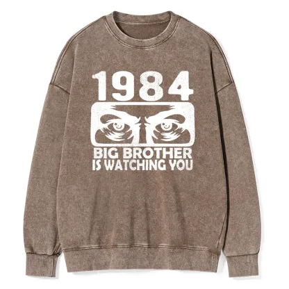 Pagewings  Big Brother is Watching You Unisex Washed Sweatshirt