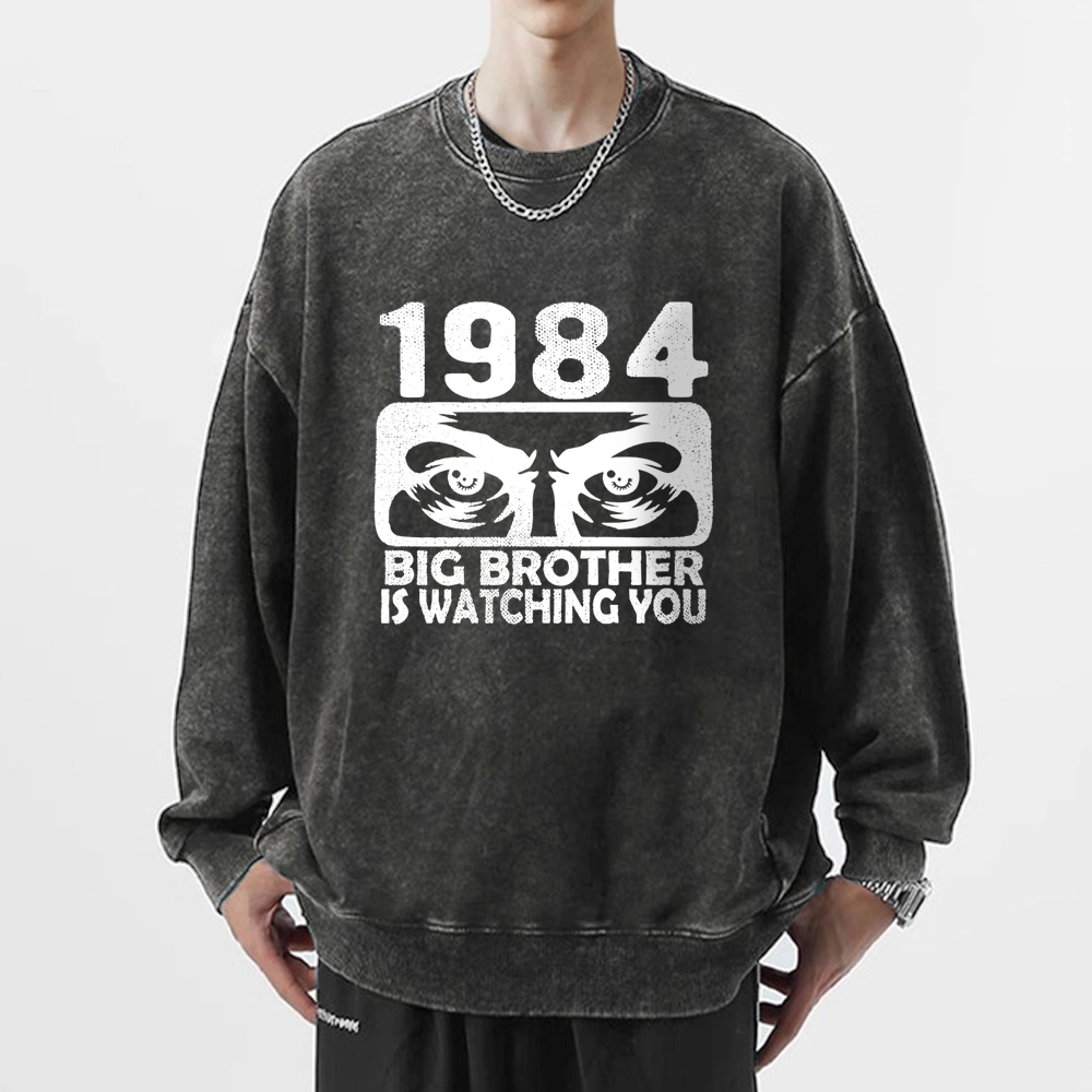 Pagewings  Big Brother is Watching You Unisex Washed Sweatshirt
