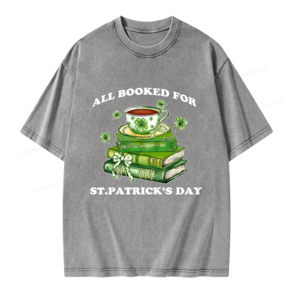 Pagewings All Booked For St. Patrick's Day Unisex Washed T-shirt