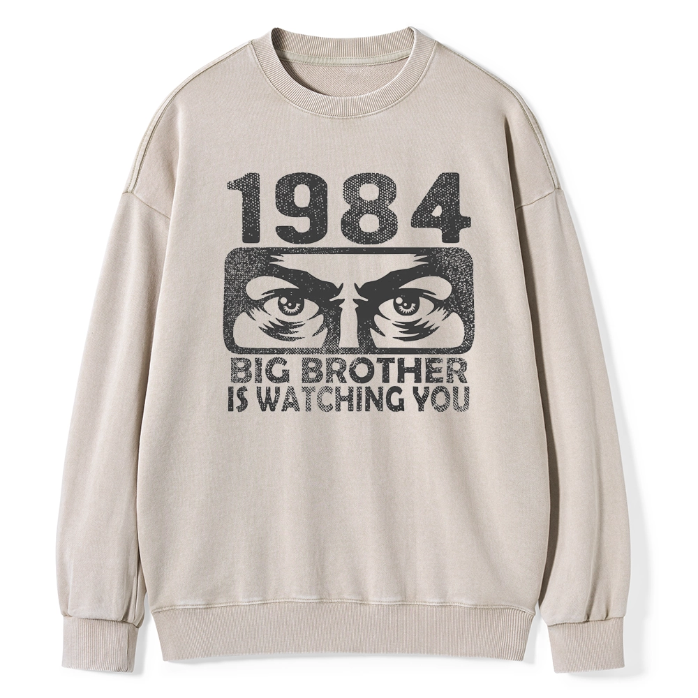Pagewings  Big Brother is Watching You Unisex Washed Sweatshirt