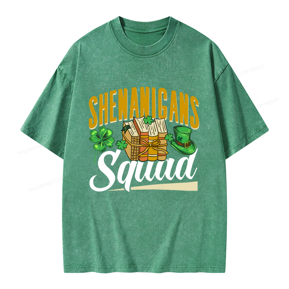 Pagewings Shenanigans Squad Unisex Washed T-shirt