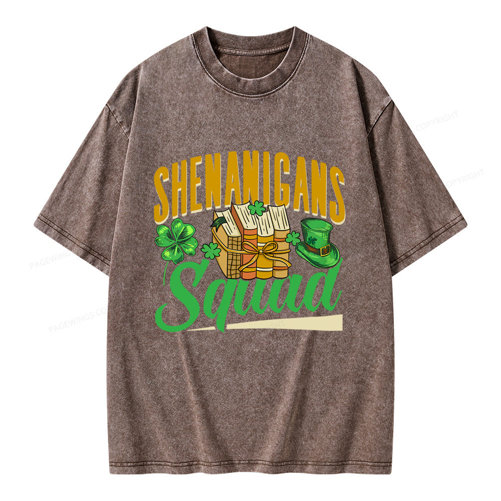 Pagewings Shenanigans Squad Unisex Washed T-shirt