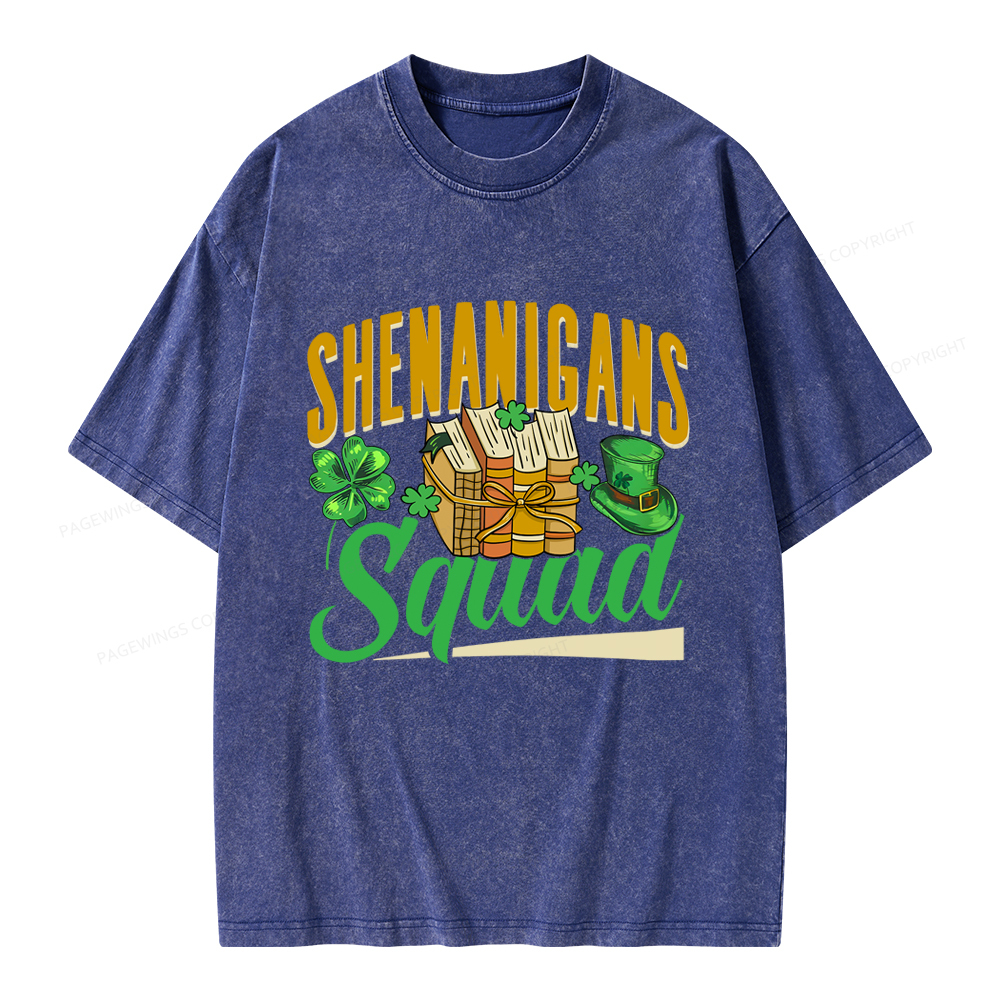 Pagewings Shenanigans Squad Unisex Washed T-shirt