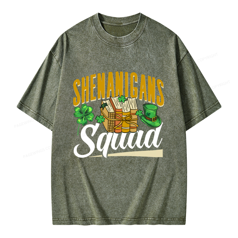 Pagewings Shenanigans Squad Unisex Washed T-shirt