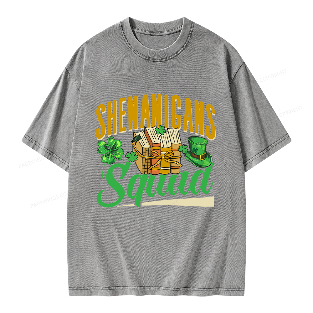 Pagewings Shenanigans Squad Unisex Washed T-shirt