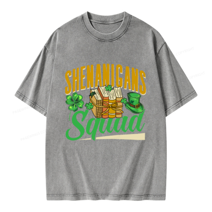 Pagewings Shenanigans Squad Unisex Washed T-shirt
