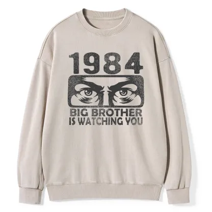 Pagewings  Big Brother is Watching You Unisex Washed Sweatshirt