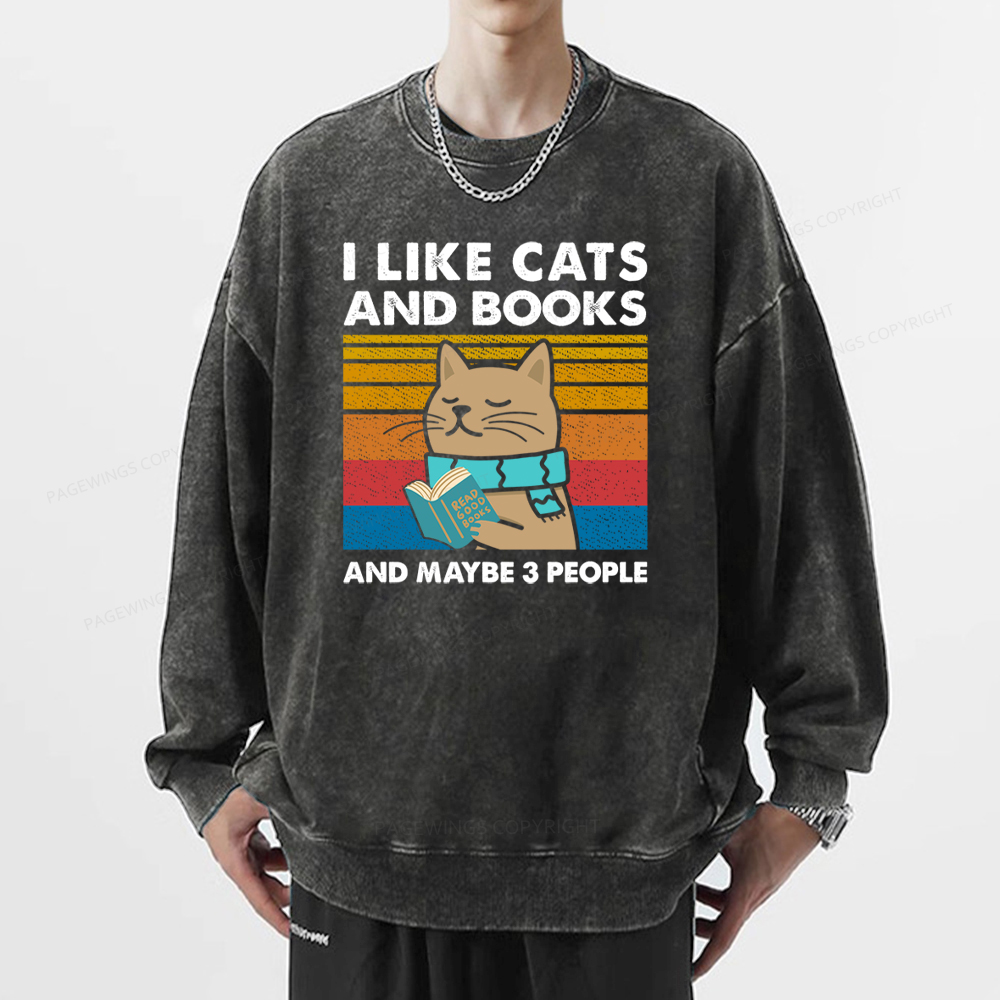 Pagewings Like Book And Maybe 3 People Unisex Washed Sweatshirt