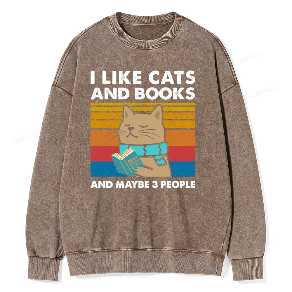 Pagewings Like Book And Maybe 3 People Unisex Washed Sweatshirt