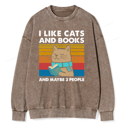 Pagewings Like Book And Maybe 3 People Unisex Washed Sweatshirt