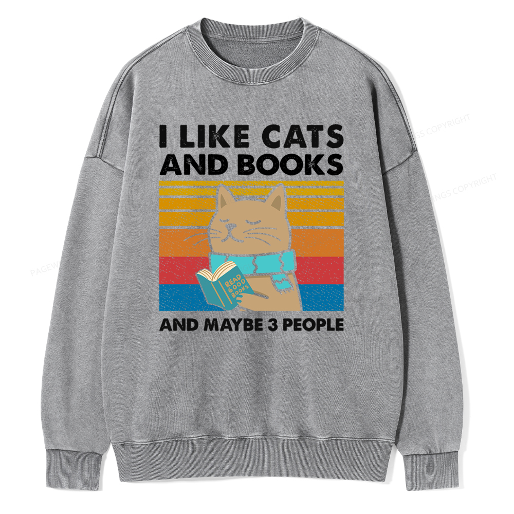 Pagewings Like Book And Maybe 3 People Unisex Washed Sweatshirt