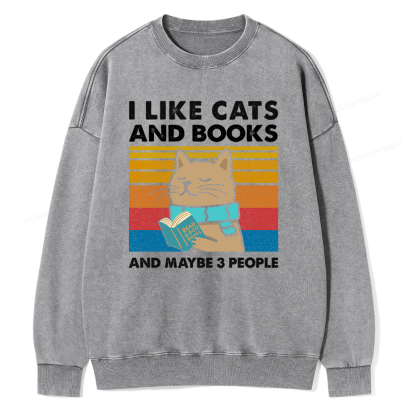 Pagewings Like Book And Maybe 3 People Unisex Washed Sweatshirt