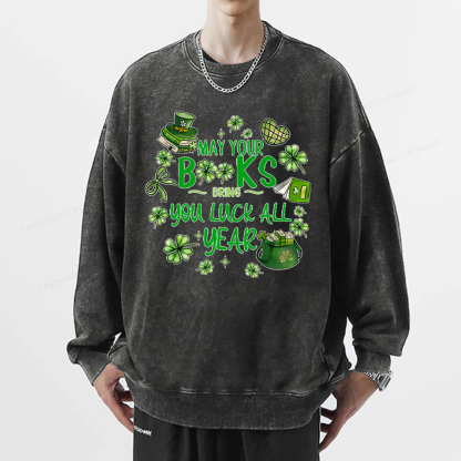 Pagewings St. Patrick's Day Lucky Unisex Washed Sweatshirt