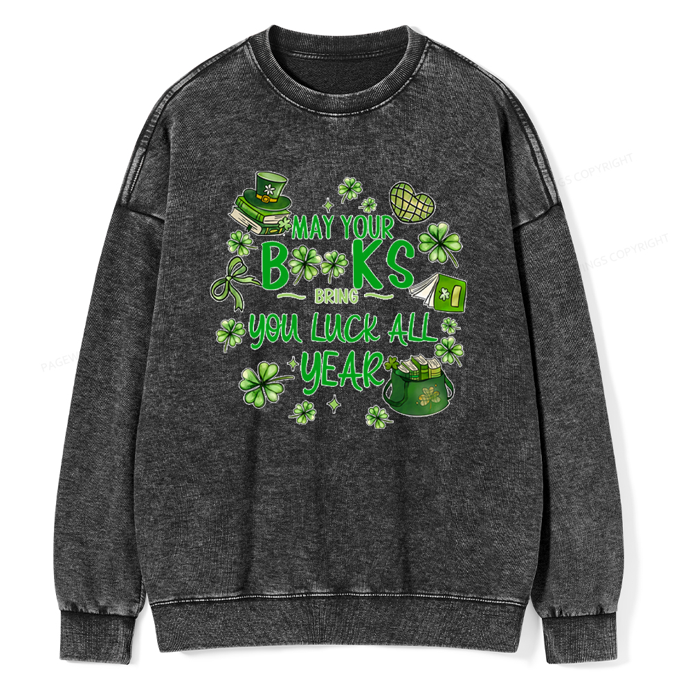 Pagewings St. Patrick's Day Lucky Unisex Washed Sweatshirt