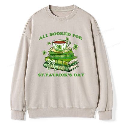 Pagewings All Booked For St. Patrick's Day Washed Sweatshirt