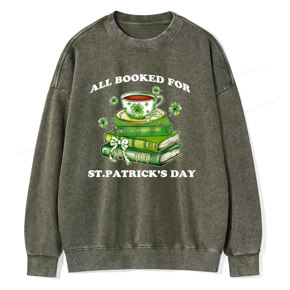 Pagewings All Booked For St. Patrick's Day Washed Sweatshirt