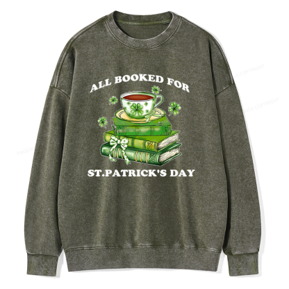 Pagewings All Booked For St. Patrick's Day Washed Sweatshirt