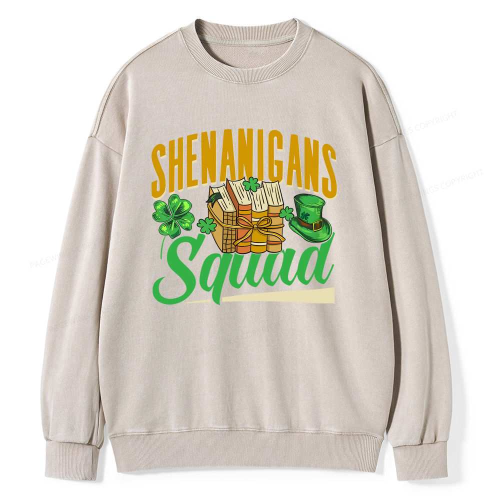 Pagewings Shenanigans Squad Unisex Washed Sweatshirt