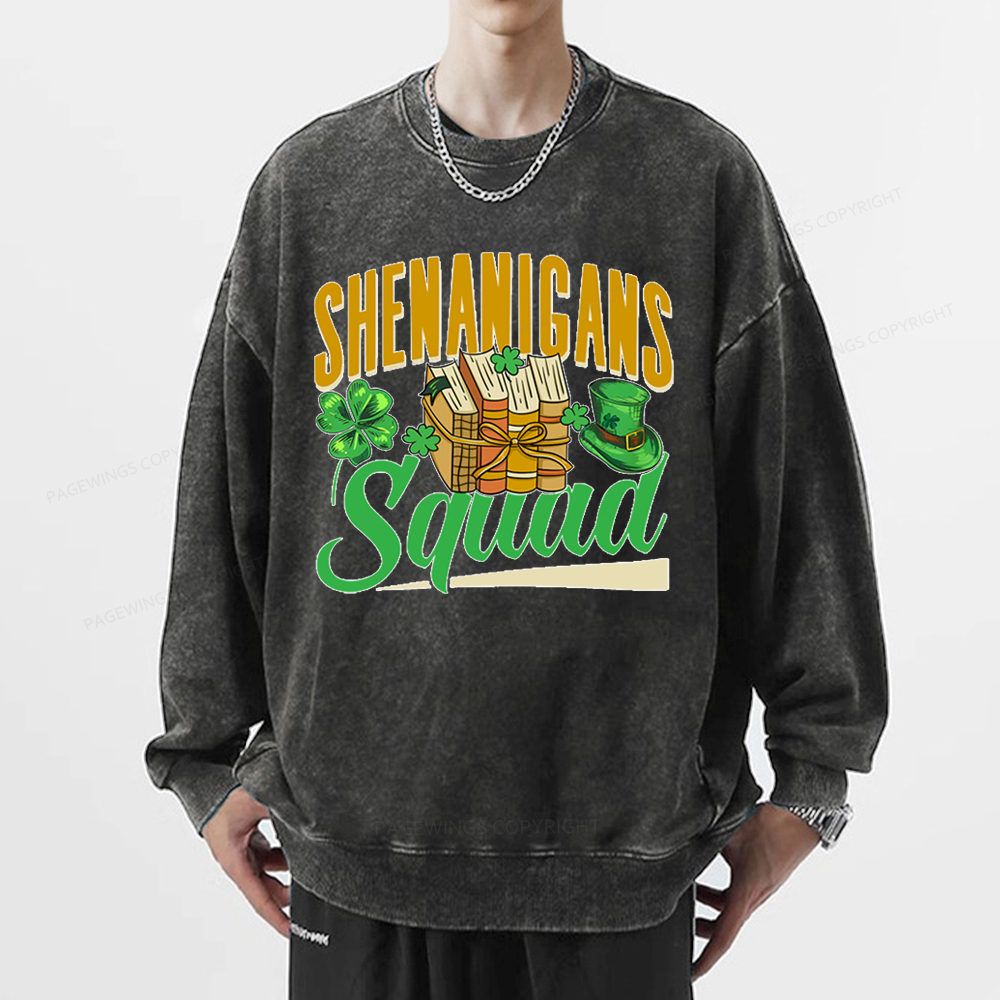 Pagewings Shenanigans Squad Unisex Washed Sweatshirt