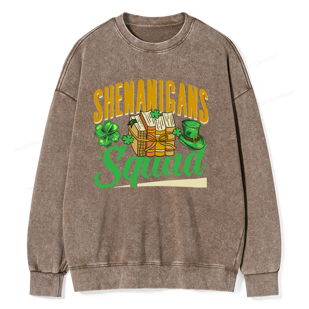 Pagewings Shenanigans Squad Unisex Washed Sweatshirt