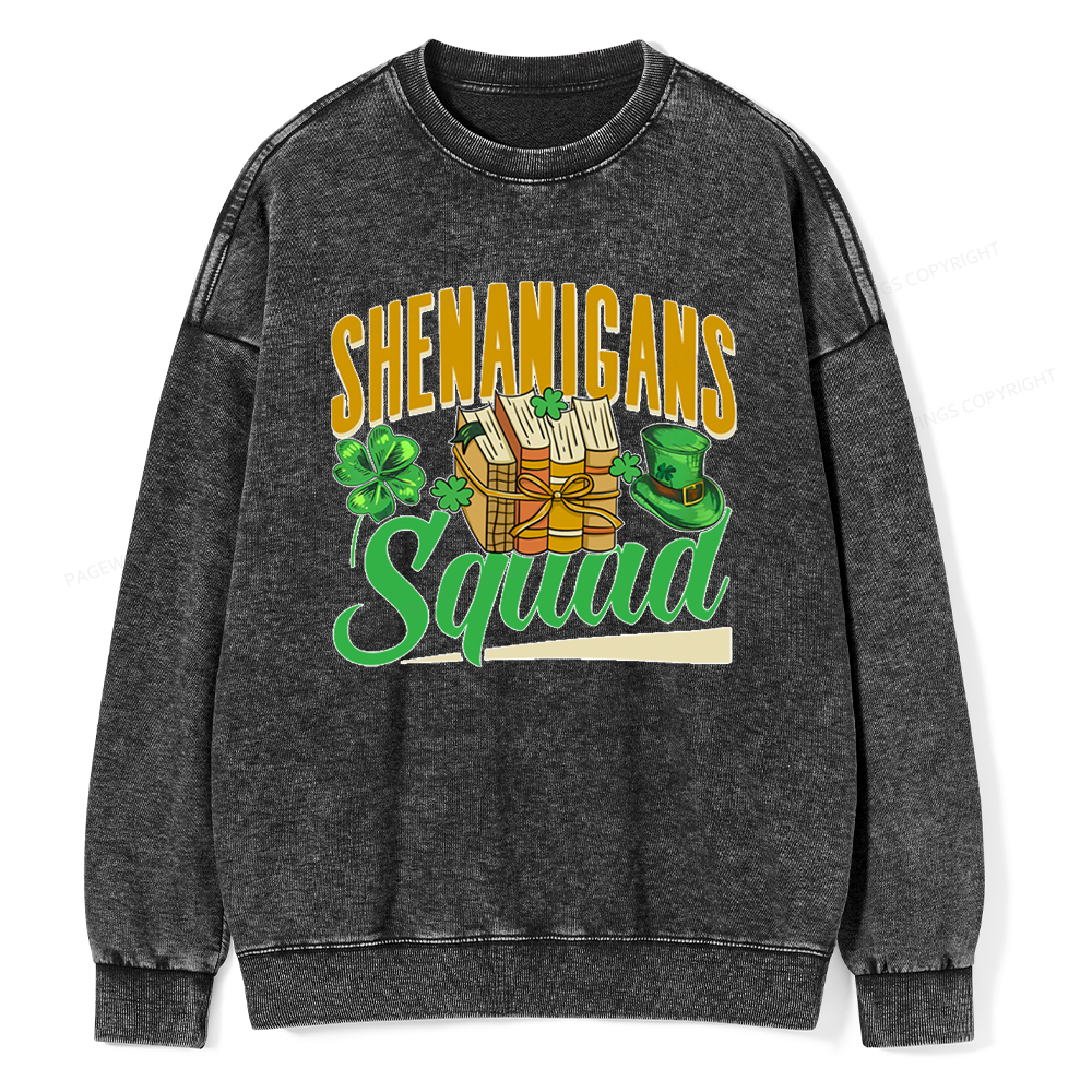 Pagewings Shenanigans Squad Unisex Washed Sweatshirt