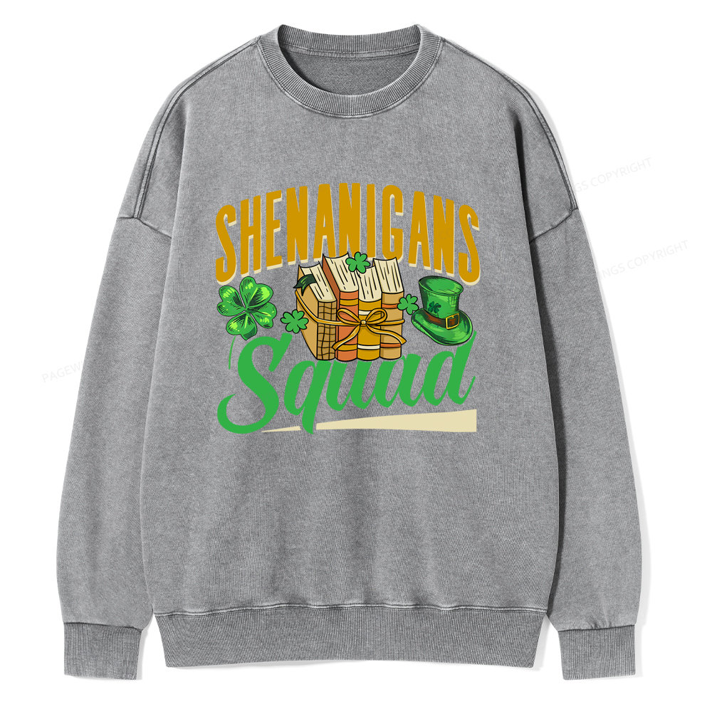 Pagewings Shenanigans Squad Unisex Washed Sweatshirt